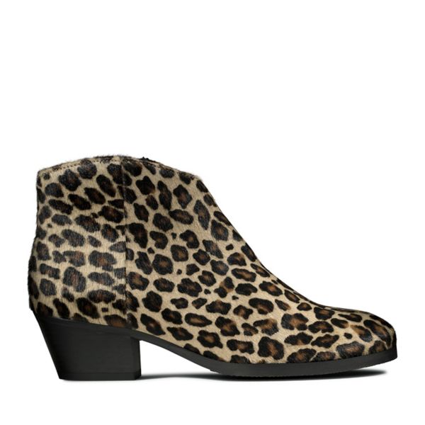 Clarks Womens Mila Myth Ankle Boots Leopard | CA-1748359